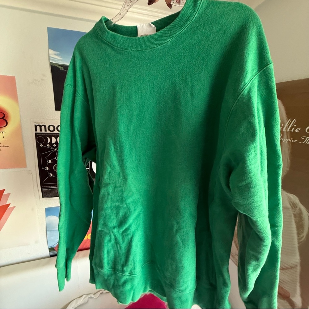 Champion Women's Vibrant Green Crew Neck Sweater